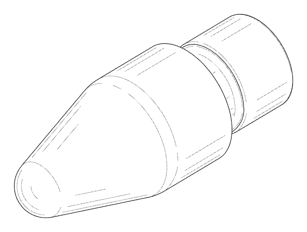Patent drawing of the pen tip, in perspective
