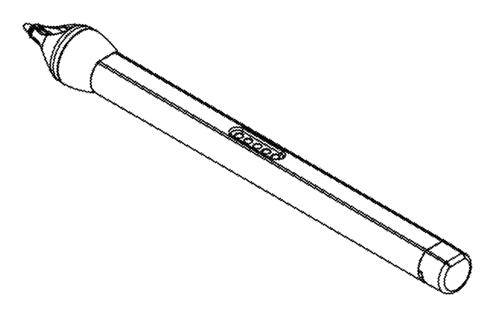 Patent drawing of the Nuwa Pen, in perspective